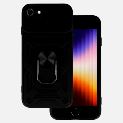Bodycell Armor Slide - Ανθεκτική Θήκη Apple iPhone SE 2022 / 2020 / 8 / 7 με Κάλυμμα για την Κάμερα & Μεταλλικό Ring Holder - Black (5206015005138)