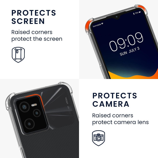 KWmobile Διάφανη Θήκη Σιλικόνης με Λουράκι Λαιμού - Realme Narzo 50A Prime - Transparent / Black (59927.01)