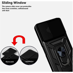 Bodycell Armor Slide - Ανθεκτική Θήκη Realme 8 / 8 Pro με Κάλυμμα για την Κάμερα & Μεταλλικό Ring Holder - Black (5206015009730)