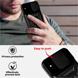 Bodycell Armor Slide - Ανθεκτική Θήκη Apple iPhone X / XS με Κάλυμμα για την Κάμερα & Μεταλλικό Ring Holder - Black (5206015005145)