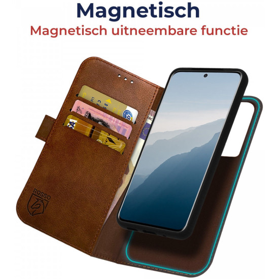 Rosso Element 2 in 1 - PU Θήκη Πορτοφόλι Samsung Galaxy S22 Plus 5G - Brown (8719246344718)