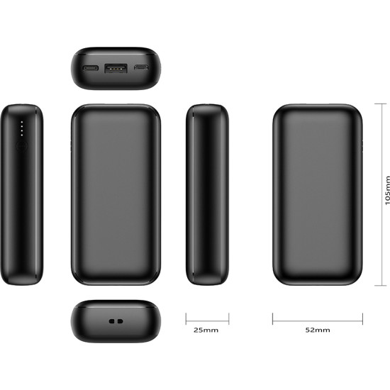 Veger PowerBank S10 - Φορητή Μπαταρία Φόρτισης με 1 x USB-Α / 1 x Type-C - 10000mAh - 20W - Black (VP1135)