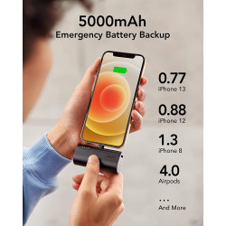 Veger PowerBank PlugOn-L - Φορητή Μπαταρία Φόρτισης με Ενσωματωμένο Lightning - 5000mAh - 20W - Black (V0556P)
