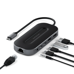 Satechi USB4 Multiport W2.5G Ethernet Αντάπτορας με 2 x Type-C / 1 x Ethernet / 1 x USB-A / 1 x HDMI 8K / 1 x 3.5mm Jack - Space Gray (ST-U4MGEM)