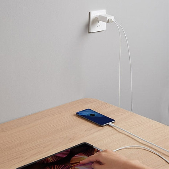 Veger Fast Charger - Ταχυφορτιστής Ταξιδιού / Αντάπτορας Με 1x Type-C / 1 x USB-A - 20W - White (VLS202U)