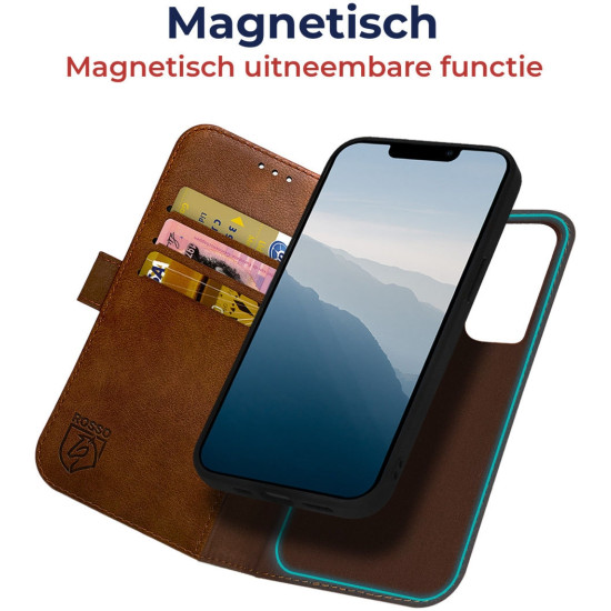 Rosso Element 2 in 1 - PU Θήκη Πορτοφόλι Apple iPhone 14 - Brown (8719246369537)