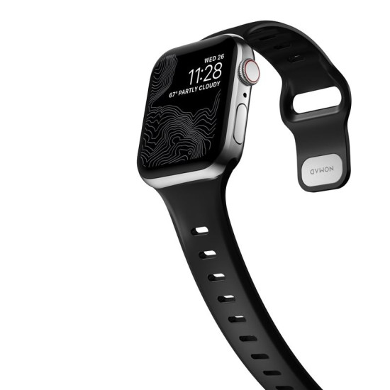 Nomad Αδιάβροχο Λουράκι Σιλικόνης Sport Slim Band - Apple Watch Ultra/SE/11/10/9/8/7/6/5/4 (49/46/45/44mm) - M/L - Black (NM01143185)