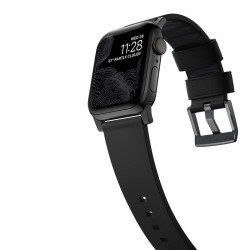 Nomad Active Band Pro - Αδιάβροχο Δερμάτινο Λουράκι με Σιλικόνη - Apple Watch Ultra/SE/11/10/9/8/7/6/5/4 (49/46/45/44mm) - Black (NM1A41BNW0)