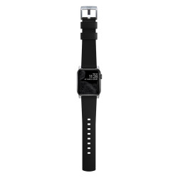 Nomad Active Strap Pro - Αδιάβροχο Δερμάτινο Λουράκι με Σιλικόνη - Apple Watch Ultra/SE/11/10/9/8/7/6/5/4 (49/46/45/44mm) - Black / Silver (NM1A41SNW0)