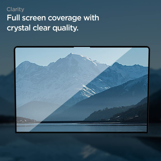 Spigen GLAS.tR Slim - Αντιχαρακτικό Fullface Γυάλινο Tempered Glass Οθόνης - Apple MacBook Air M2 13.6" 2022 - Black (AGL05504)