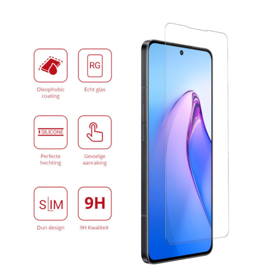 Rosso Tempered Glass - Αντιχαρακτικό Προστατευτικό Γυαλί Οθόνης Oppo Reno8 Pro - Clear (8719246375491)