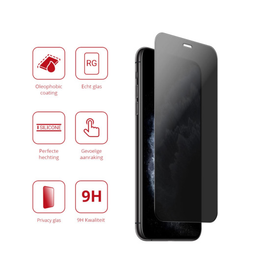 Rosso Tempered Glass Privacy - Αντιχαρακτικό Γυαλί Προστασίας Απορρήτου Οθόνης Apple iPhone 11 Pro (8719246376245)