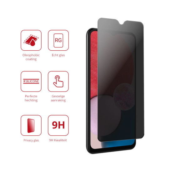 Rosso Tempered Glass Privacy - Αντιχαρακτικό Γυαλί Προστασίας Απορρήτου Οθόνης Samsung Galaxy A13 4G (8719246376337)