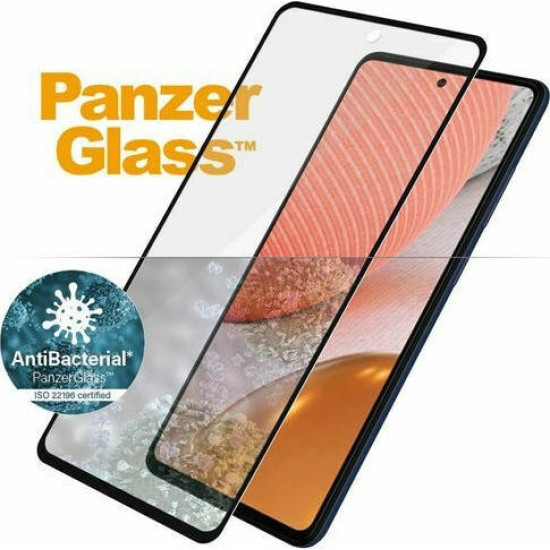 PanzerGlass Tempered Glass Case Friendly Antibacterial - Fullface Αντιχαρακτικό Γυαλί Οθόνης Samsung Galaxy A72 - Black (5711724072550)