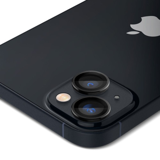 Spigen GLAS.tR EZ Fit OPTIK Pro Camera Lens Protector - Αντιχαρακτικό Προστατευτικό Γυαλί για Φακό Κάμερας Apple iPhone 15 / 15 Plus / 14 / 14 Plus - 2 Τεμάχια - Black (AGL05213)