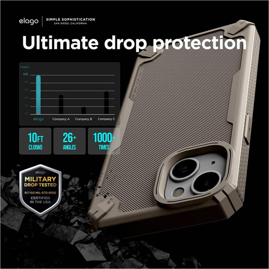 Elago Armor Case - Ανθεκτική Θήκη Σιλικόνης Apple iPhone 14 Plus - Military Sand (ES14AM67-SD)