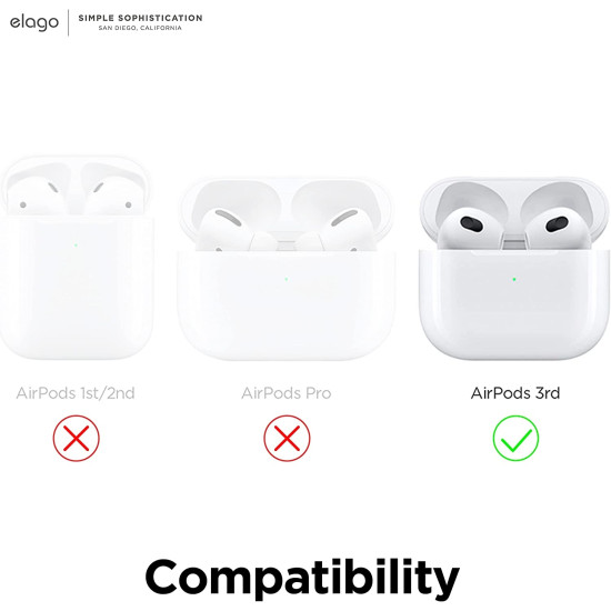 Elago Ear Tips Cover - Αντιολισθητικά Καλύμματα Premium Σιλικόνης Apple AirPods 3rd Gen - Dark Gray / White - 2 Τεμάχια (EAP3-PADSM-DGYWH)