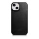 iCarer Curved Edge Oil Wax Leather Folio - Δερμάτινη MagSafe Flip Θήκη-Πορτοφόλι - Apple iPhone 14 Plus - Black (AKI14220707-BK)