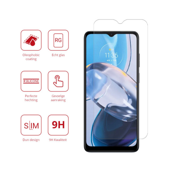 Rosso Tempered Glass - Αντιχαρακτικό Προστατευτικό Γυαλί Οθόνης Motorola Moto E22 / E22i - Clear (8719246376627)