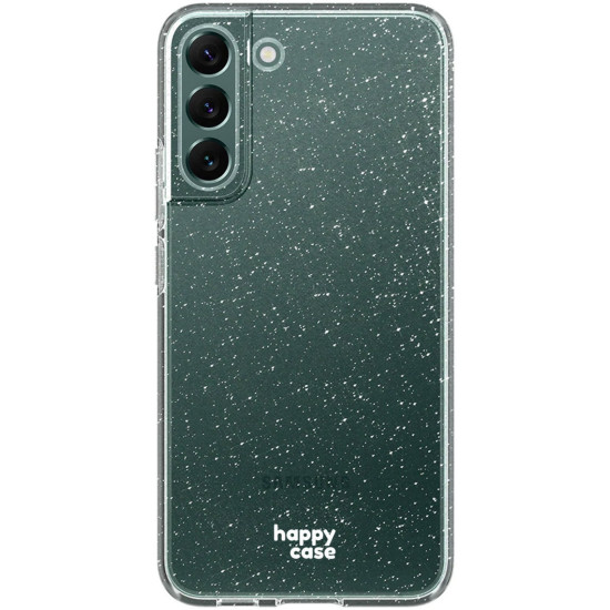 HappyCase Διάφανη Θήκη Σιλικόνης Samsung Galaxy S22 5G - Glitter Print (8719246352652)