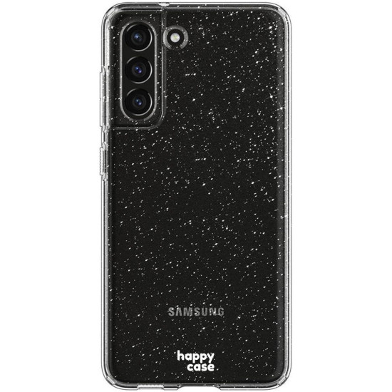 HappyCase Διάφανη Θήκη Σιλικόνης Samsung Galaxy S21 FE 5G - Glitter Print (8719246371738)
