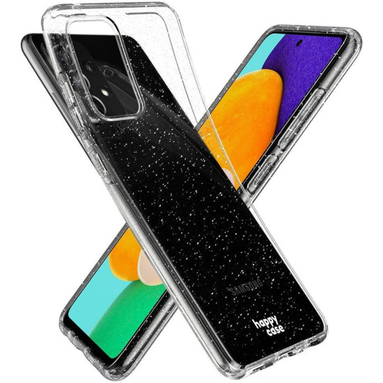 HappyCase Διάφανη Θήκη Σιλικόνης Samsung Galaxy A52 / A52s 5G - Glitter Print (8719246323256)
