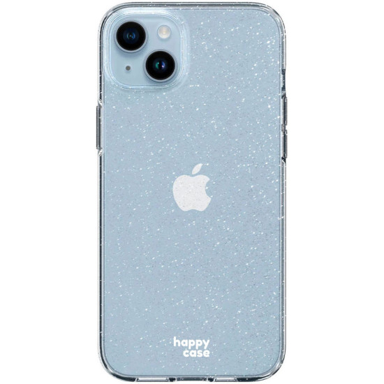 HappyCase Διάφανη Θήκη Σιλικόνης Apple iPhone 14 - Glitter Print (8719246375347)