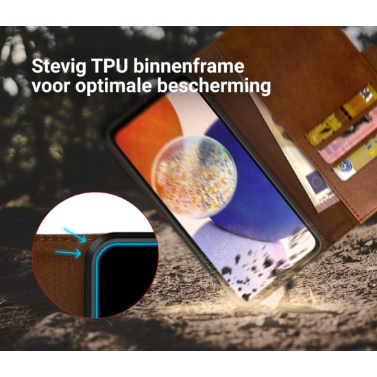 Rosso Element PU Θήκη Πορτοφόλι Samsung Galaxy A14 - Brown (8719246376931)