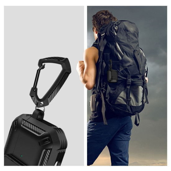 Tech-Protect Θήκη X-Carbo - Apple AirPods Pro 2nd Gen / 1st Gen - Black (9490713928080)