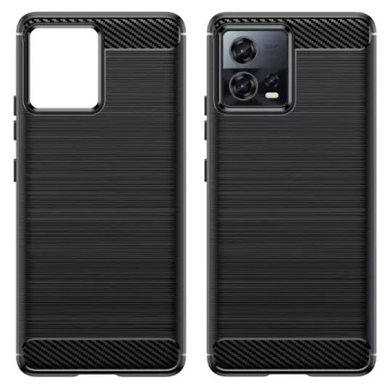 Techsuit Carbon Silicone - Θήκη Σιλικόνης Motorola Edge 30 Fusion - Black (5949419015821)