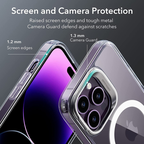 ESR Classic Kickstand Hybrid HaloLock - Διάφανη Ανθεκτική MagSafe Θήκη Apple iPhone 14 Pro Max - Clear (4894240161555)