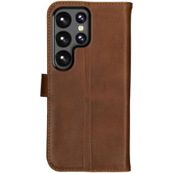 Rosso Deluxe Δερμάτινη Θήκη Πορτοφόλι Samsung Galaxy S23 Ultra - Brown (8719246375972)