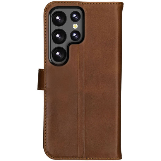 Rosso Deluxe Δερμάτινη Θήκη Πορτοφόλι Samsung Galaxy S23 Ultra - Brown (8719246375972)