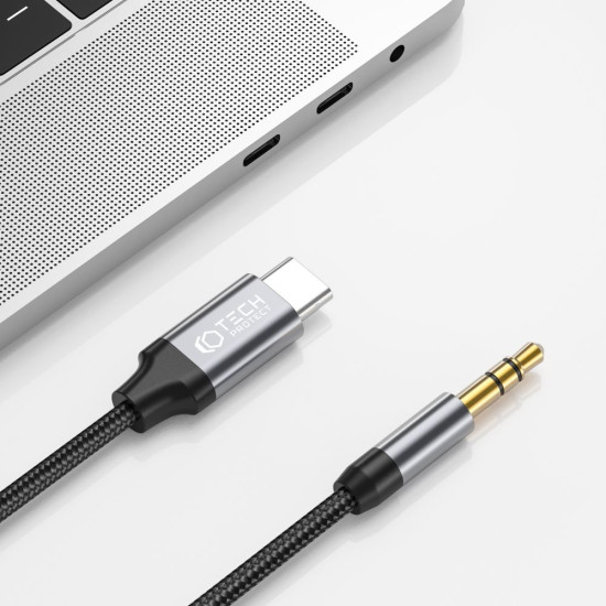 Tech-Protect Ultraboost Cable - Καλώδιο Type-C (Male) σε Καλώδιο Ήχου AUX Mini Jack 3.5mm (Male) - 100cm - Black (9490713929070)
