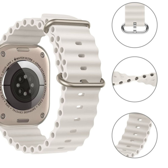 Tech-Protect Iconband Pro - Λουράκι Σιλικόνης Apple Watch Ultra/SE/11/10/9/8/7/6/5/4 (49/46/45/44mm) - Beige (9490713930229)