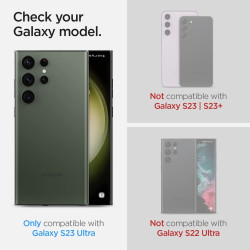 Spigen GLAS.tR EZ Fit OPTIK Pro Camera Lens Protector - Αντιχαρακτικό Προστατευτικό Γυαλί για Φακό Κάμερας Samsung Galaxy S23 Ultra - 2 Τεμάχια - Black (AGL05950)
