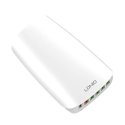 Ldnio A6573C Desktop Charger - Ταχυφορτιστής Τοίχου με 5 x USB-A / 1 x Type-C & Καλώδιο 150cm - 65W - White (6933138665732)