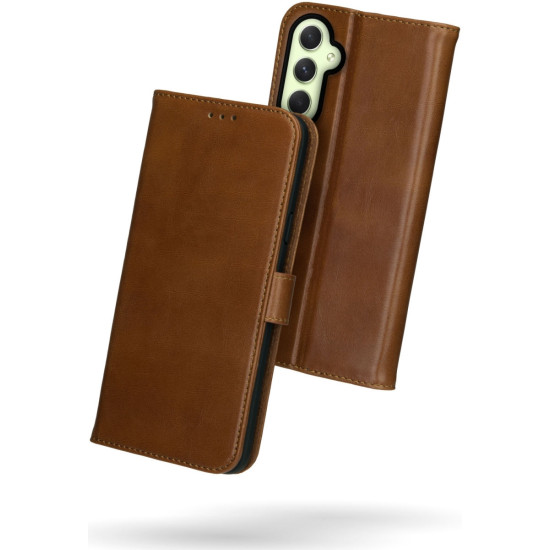 Rosso Deluxe Δερμάτινη Θήκη Πορτοφόλι Samsung Galaxy A54 - Brown (8719246378676)