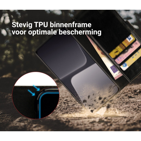 Rosso Element PU Θήκη Πορτοφόλι Xiaomi 13 Pro - Black (8719246381669)