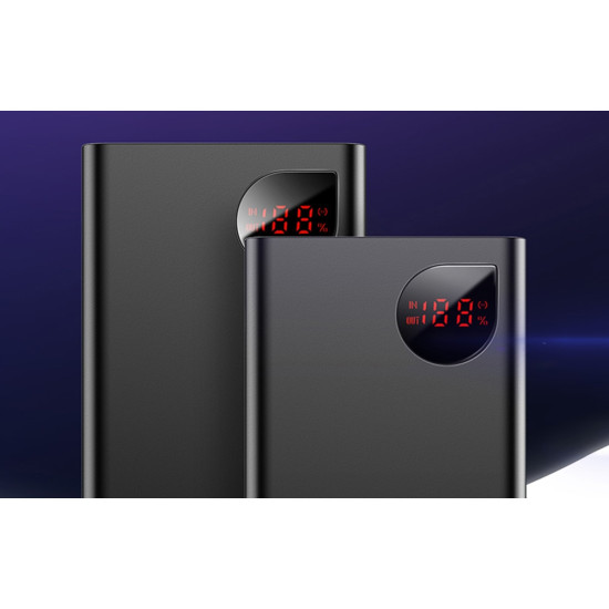 Baseus PowerBank Adaman με Ψηφιακή Οθόνη LED - Φορητή Μπαταρία Φόρτισης με 2 x USB-Α / 1 x Type-C - 20000mAh - 22.5W - Black (PPAD070101)