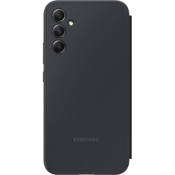 Official Samsung S View Wallet Cover - Θήκη Flip με Ενεργό Πορτάκι Samsung Galaxy A34 - Black (EF-ZA346CBEGWW)