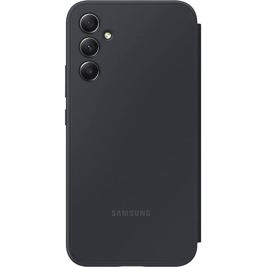 Official Samsung S View Wallet Cover - Θήκη Flip με Ενεργό Πορτάκι Samsung Galaxy A34 - Black (EF-ZA346CBEGWW)