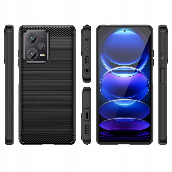 Tech-Protect Θήκη Σιλικόνης Carbon - Xiaomi Redmi Note 12 5G / Poco X5 - Black (9490713932889)