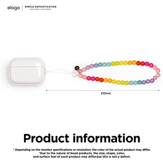 Elago Beads Strap - Διακοσμητικό Charm / Λουράκι Καρπού για AirPods Pro 2nd Gen / Smartphones - Rainbow (EBEADSTRAP-RAINBOW)