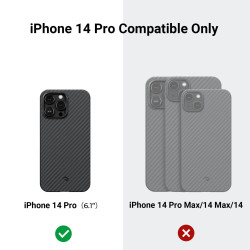 Pitaka MagEZ Case 3 - MagSafe Θήκη Aramid Fiber Body Apple iPhone 14 Pro - 1.05mm - 1500D - Black / Grey / Twill (KI1401P)