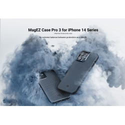 Pitaka MagEZ Case Pro 3 - Ανθεκτική MagSafe Θήκη Aramid Fiber Body με TPU - Apple iPhone 14 Pro Max - 1.6mm - 1500D - Black / Grey / Twill (KI1401PMP)