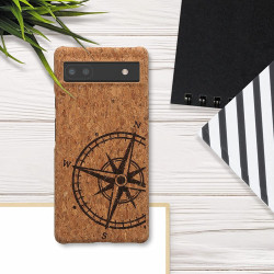 KWmobile Σκληρή Θήκη Google Pixel 6a - Light Brown Cork / Navigational Compass (60975.01)
