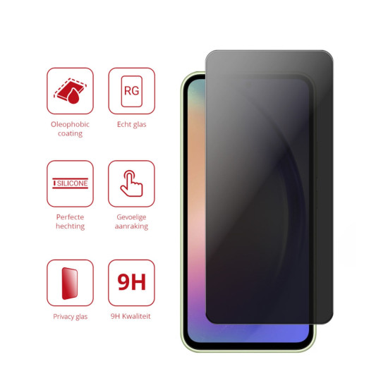 Rosso Tempered Glass Privacy - Αντιχαρακτικό Γυαλί Προστασίας Απορρήτου Οθόνης Samsung Galaxy A54 (8719246387036)