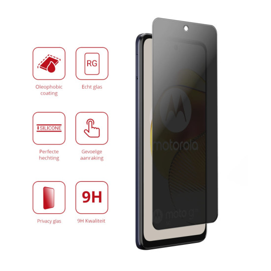 Rosso Tempered Glass Privacy - Αντιχαρακτικό Γυαλί Προστασίας Απορρήτου Οθόνης Motorola Moto G73 (8719246387067)