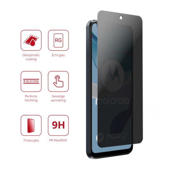 Rosso Tempered Glass Privacy - Αντιχαρακτικό Γυαλί Προστασίας Απορρήτου Οθόνης Motorola Moto G53 (8719246384462)